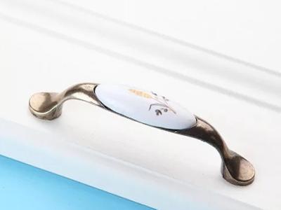 Cabinet Porcelain Handles And Knobs Zinc Dresser Handles 128mm Ceramic Furniture Handles
