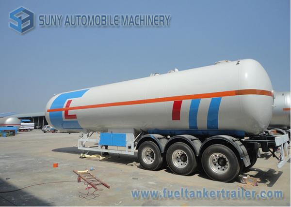 58500 liters tri-axle LPG tank trailer 24.5MT , LPG gas tanker semi trailer