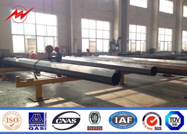 Polygon Single Circuit 18m Electric Power Pole For Distribution Line Project
