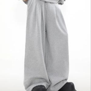 Mid Waist Custom Cotton French Terry Oversized Joggers for Men Knitted Weaving