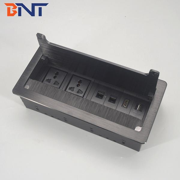 Aluminum Alloy Brush Tabletop HDMI Flip Up Power Outlet