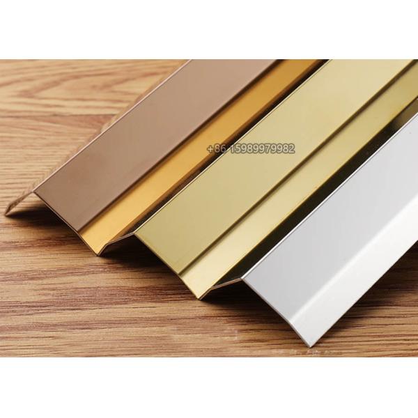 L Shaped 12mm Stainless Steel Tile Trim , Stainless Steel Edging Strip For Tiles