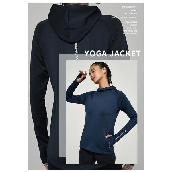 Hoodie йоги быстрый сухой Breathable с пуловером легковеса отверстия большого пальца руки задействуя