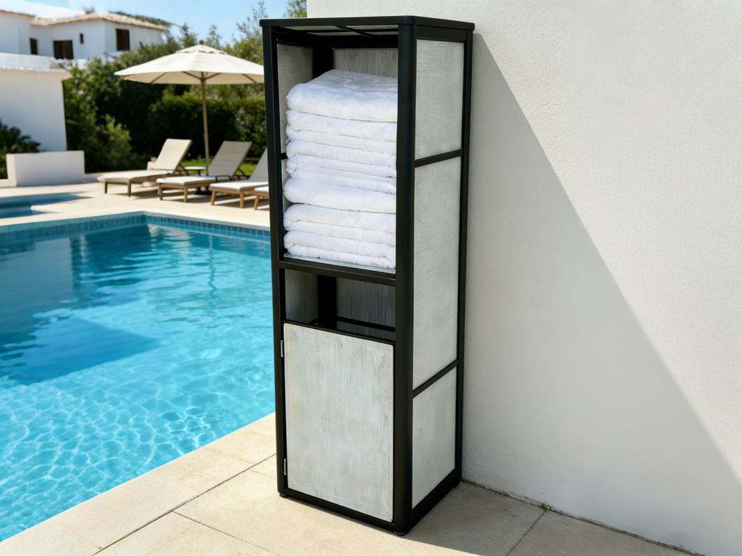 Outdoor Modern Single Hotel Towel Valet for Pool Towel Storage