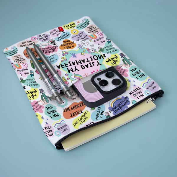 Double-Sided Blank Sublimation Cotton Linen Book Cover Custom Protective Dustproof Book Bag Storage Bag With Zipper