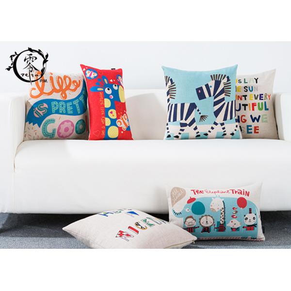 Cute Cartoon Anamal Throw Silk Cotton Pillow Linen Decorative Cushion Cover Pillowcase For Sofa