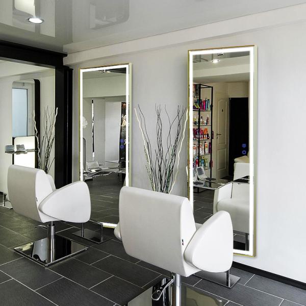 Silver LED Full Length Mirror 3000K - 6000K Backlit Salon Mirror Large