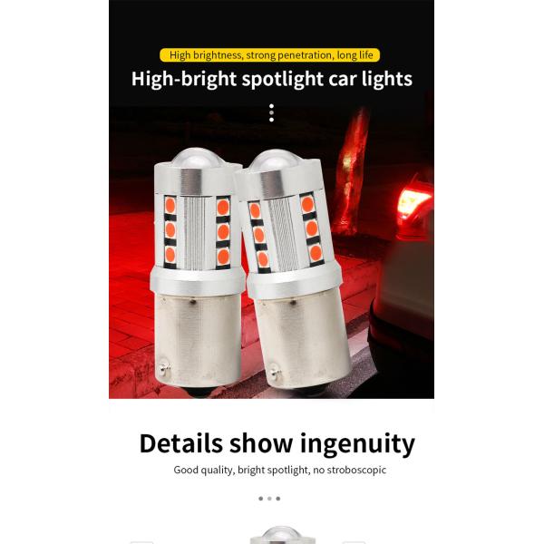 Luces de señalización de giro de automóviles LED blancas universales1156 1157 3030 15SMD bombilla LED blanca amarilla interior de la placa de licencia de Canbus LED