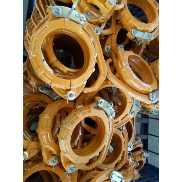 Clampada para tubos de bombas de hormigón Clampada para tubos amarillo y rojo para accesorios de alta presión y resistencia al desgaste