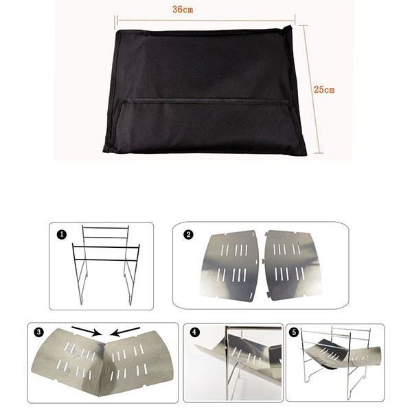 Portable Firewood Furnace Backpacking Camping Outdoor Lightweight Picnic Survival Wood Burning Windproof Stove .