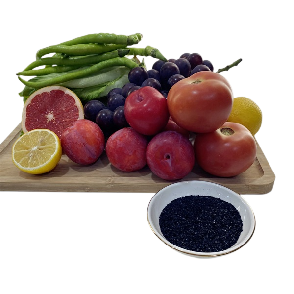 Cristal noir humique soluble dans l'eau de l'acide 80% K2O 10% d'engrais organique