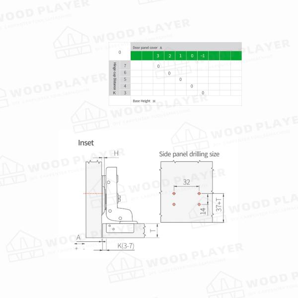 o copo de 12.0mm escondeu os encaixes ajustáveis do hardware da mobília das dobradiças de porta 3d