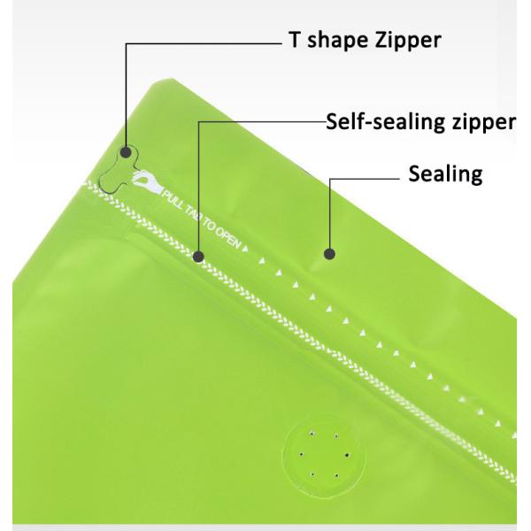 Custom Printed Plastic 8 Side Gusset Aluminum Foil Bag With k And Valve