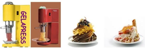 Congelador de refrigerador comercial da máquina de Gelato do gelado ou dos espaguetes do macarronete