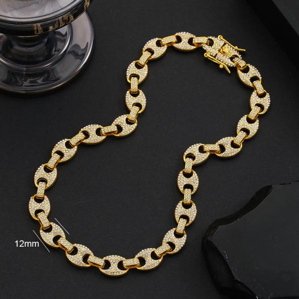 Fashion Hip Hop Coffee Bean Link Necklace Hiphop Cuban Chain Necklace For Women Men Gifts
