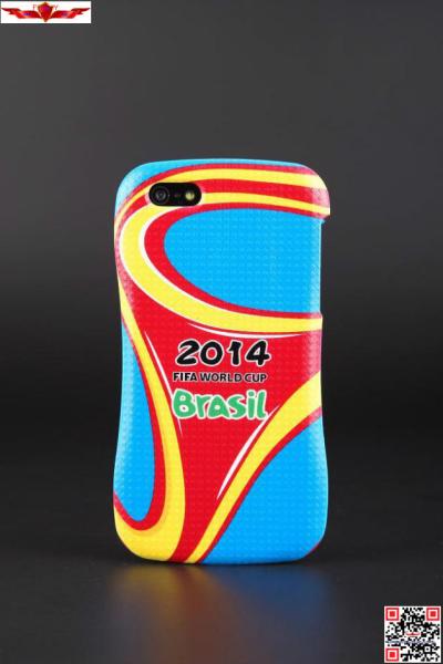 3D Printing 2014 Brazil World Cup Aluminum Bumper With PC Back Cover Cases For Iphone 5 5S
