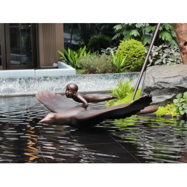 Customization Waterscape Bronze Sculpture Metal Lighting Sculpture