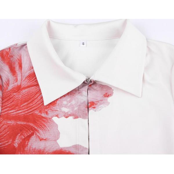 Кардиган изготовленных на заказ женщин Китая фабрики одежды напечатанный длиной Sleeved случайная верхняя незаконная рубашка отворотом