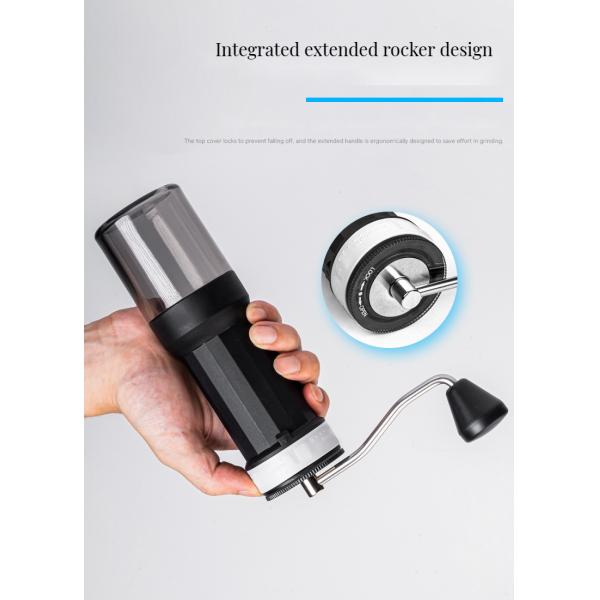 Adjustable Settings Ceramic Burr Coffee Mill Manual Hand Grinder with Modern Design Stainless Steel Plastic Material