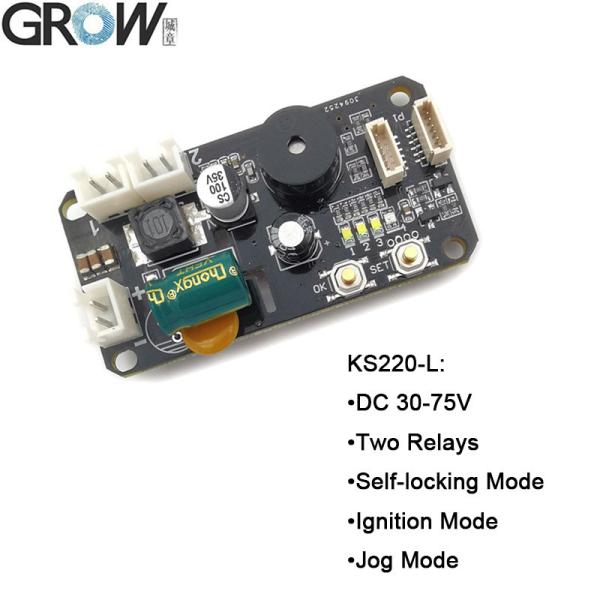 GROW KS220-L+R503 DC30-75V Tableau de commande d'empreintes digitales 2 relais Fonction administrateur/utilisateur Mode auto-verrouillage/joc/allumage