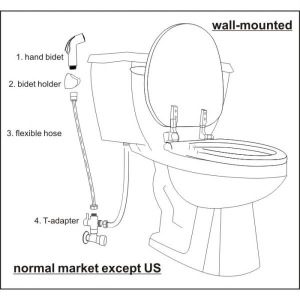 Sustainable White Handheld Toilet Kit Bidet Modern Solution For Bathroom Hygiene