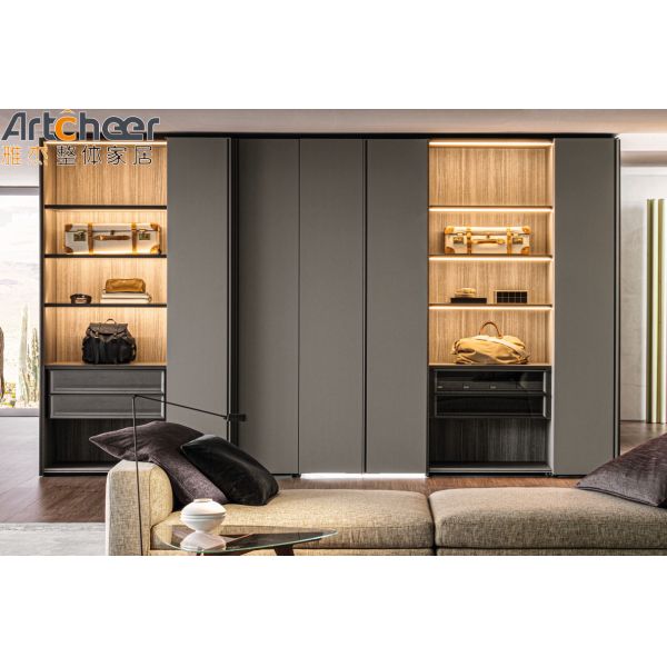 Scandinavian Design Customized Size Eco-Friendly Material Wardrobe Closet for Modern Bedrooms