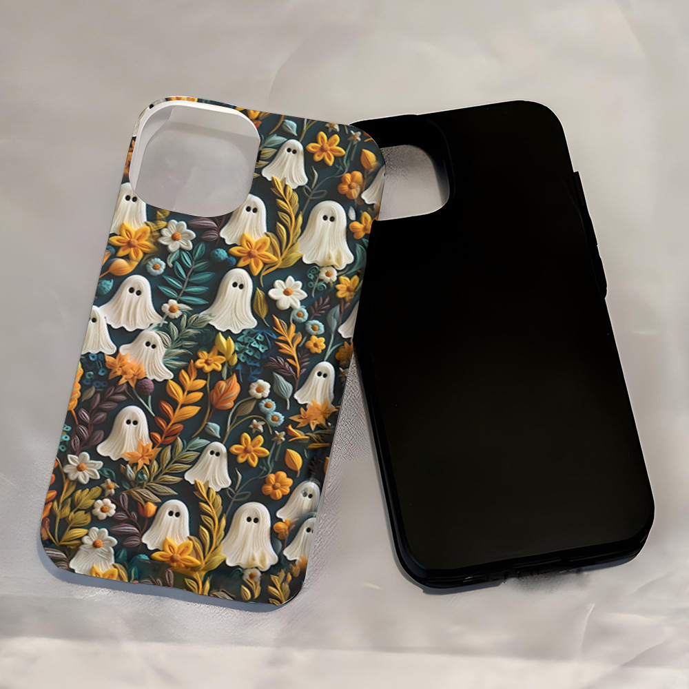 PC Halloween Hit Knitted 3D Ghost Film Waterproof Shockproof Luxury Mobile Phone Case for 11 12 13 14 15 Pro Max Plus Fashion