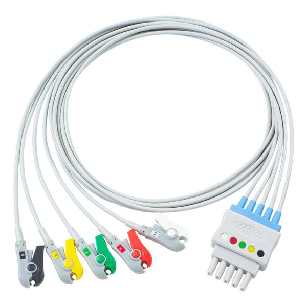 P-Hilips M1625A 989803104521 ECG Lead Wires 6 Lead Cable IEC Clip MP 20