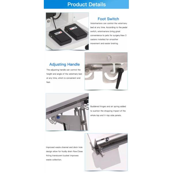 55-100cm Vet Operating Table , 60cm Veterinary Surgical Table
