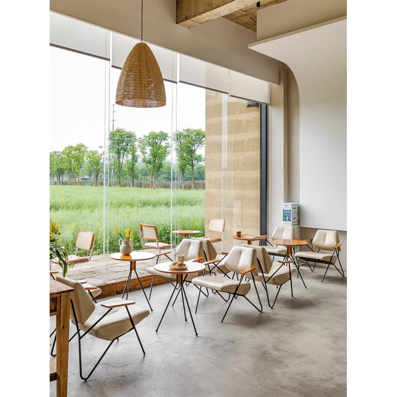 Commercial Coffee Shop Table and Chair Combination Negotiation Area Music Restaurant Leisure Chair Furniture