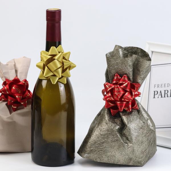 Golden Star Present Ribbon Bow Red Wine Gift Wrapping Ribbon Bows