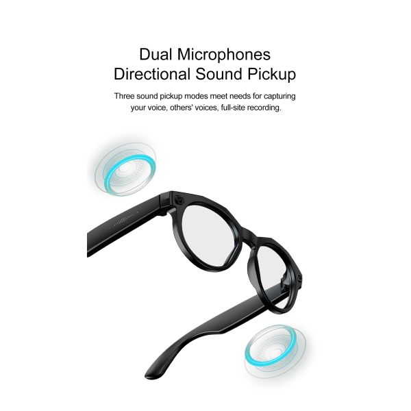 Photochromic Smart Glasses W611 Pro Auto-Tinting Lenses 8MP Camera AI Voice Assistant WiFi 1080P Video IP66 Waterproof Magnetic
