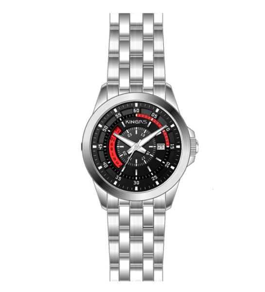 41.0mm double dial japan movt full stainless steel wrist men's quartz watches,luxury quartz watch
