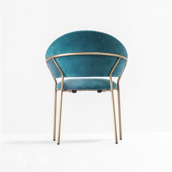 Round Big Comfy Accent Chairs , Blue Velvet Accent Chair Backrest Jazz Armchair