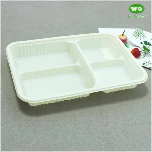 Disposable 4-Compartments Corn Starch Bioplasitc Meal Tray,Manufacturers Hot Selling Custom Takeaway Food Container