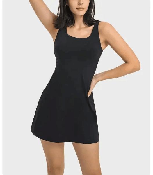                  Custom New Style Sport Wear with Pocket Workout Skirts High Waist Fitness Yoga Shorts Athletic Gym Women Tennis Dress             