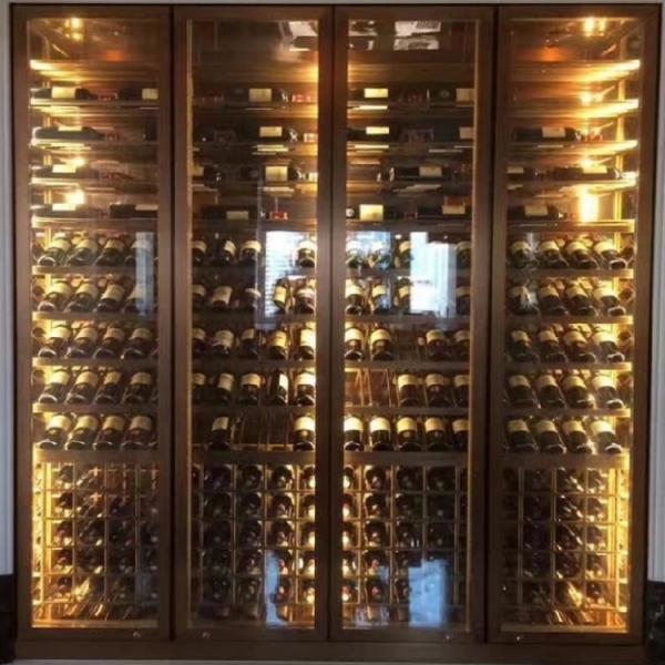 SS Metal Wine Cabinet Customized Size Modern Wine Cabinet With Doors