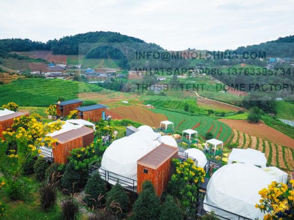 Diameter 6m 4 Season Glamping Dome Tent Hotel Under All Weather Conditions