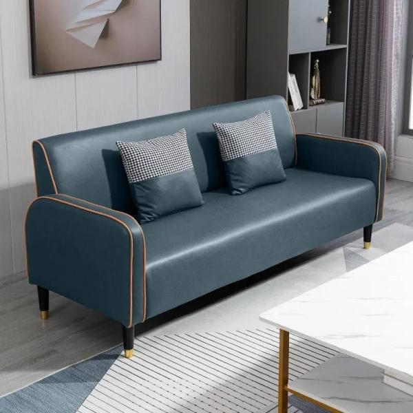Small Living Room No Problem. Nordic Fabric Sofa for Two or Three People in Minimalist Style