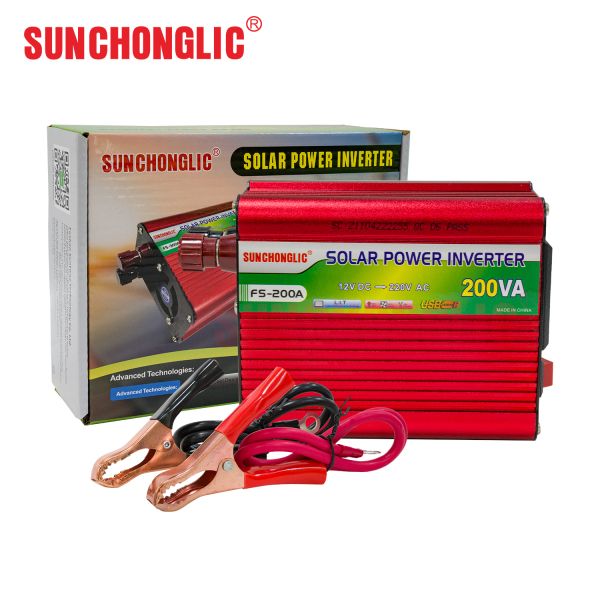 200VA Modified Sine Wave Inverter 12V to 220V DC to AC Converter for Home Appliances