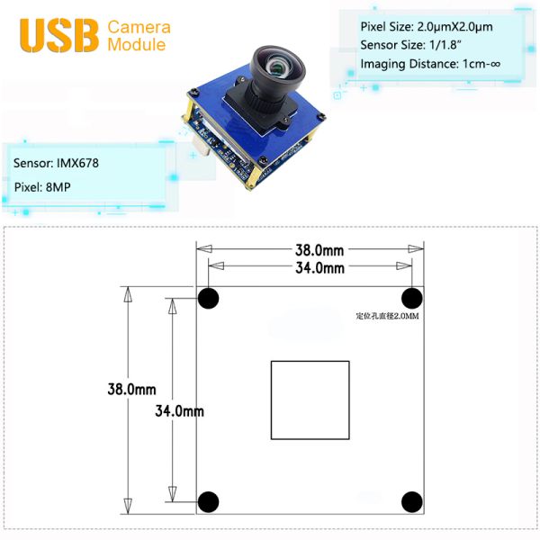 IMX678 CMOS Sensor USB3.0 Type-C and HDMI Interface Camera Module