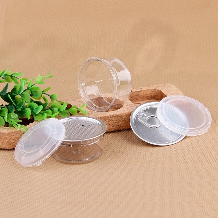 HUIHUA Manufacturer Custom POP Can For Food Packing. 300ml 350ml 400ml 450ml 500ml 550ml PET Tuna Can Plastic Jar With Easy Open Aluminum Lid