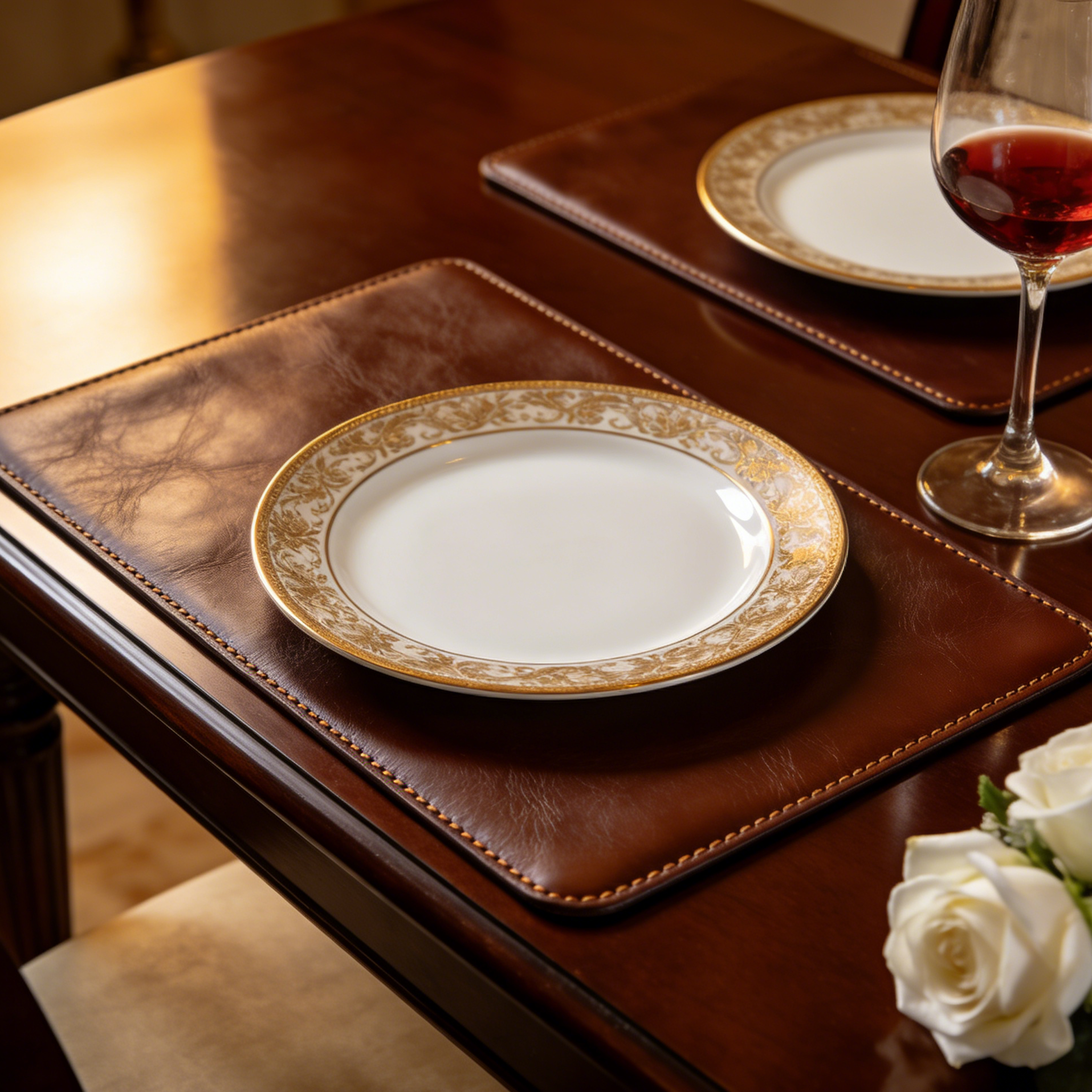 Waterproof and Oil-Proof PVC Leather Placemat with Double Side Color for Tablemats