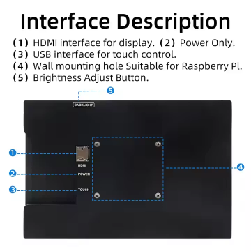 10.1 Inch HDMI Display Screen 1280*800 Resolution With 6H Hardness Tempered Glass Cover