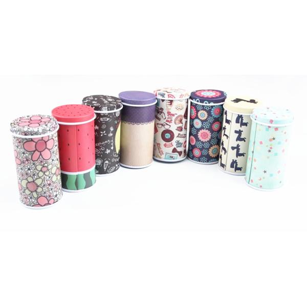 Latas redondas do biscoito do metal da laminação lustrosa para o empacotamento do presente do aniversário de casamento