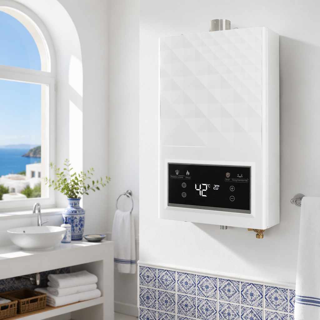 110V Forced Exhaust Gas Water Heater Featuring Summer Winter Mode Support Suitable for Kitchen Balcony Installation