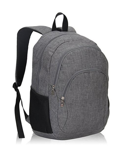 Grey Polyester Sports School Bags Kids School Backpacks For Boys 13 X 18.5 X 7.5