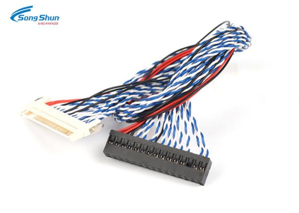 Scanner Computer LVDS Cable 30 Pin , PVC Jacket  7.0 Mm LVDS Display Cable