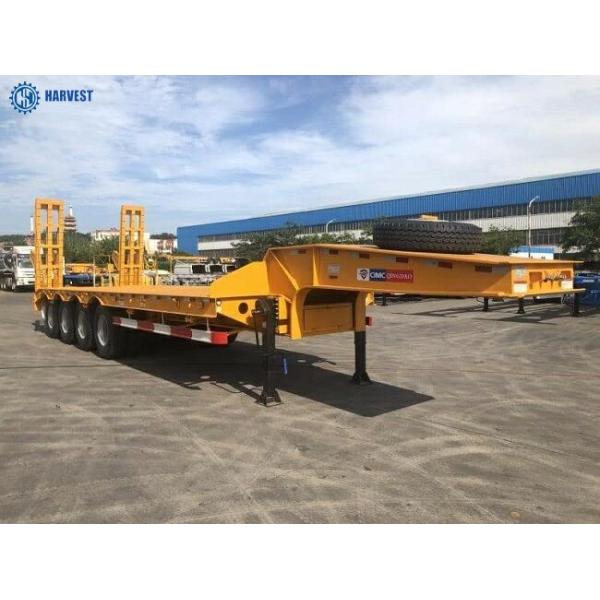 Weight 10000kg 4 Axles Max Payload 80 Ton Lowbed Heavy Duty Semi Trailer