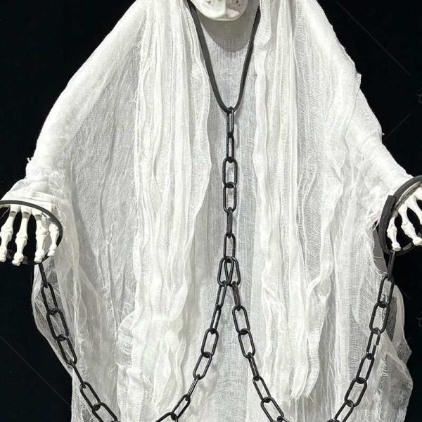 Decoraciones temáticas de Halloween de fantasma colgante de plástico personalizado Esqueleto iluminado